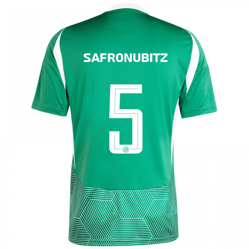 Hombre Camiseta Dan Safronubitz #5 Verde Blanco 1ª Equipación 2024/25 La Camisa