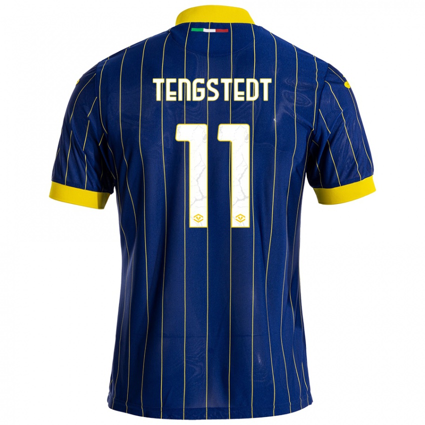 Hombre Camiseta Casper Tengstedt #11 Azul Amarillo 1ª Equipación 2024/25 La Camisa