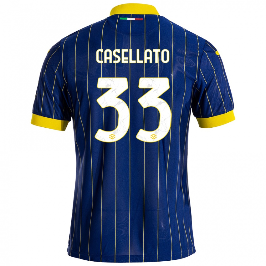 Hombre Camiseta Elisa Casellato #33 Azul Amarillo 1ª Equipación 2024/25 La Camisa