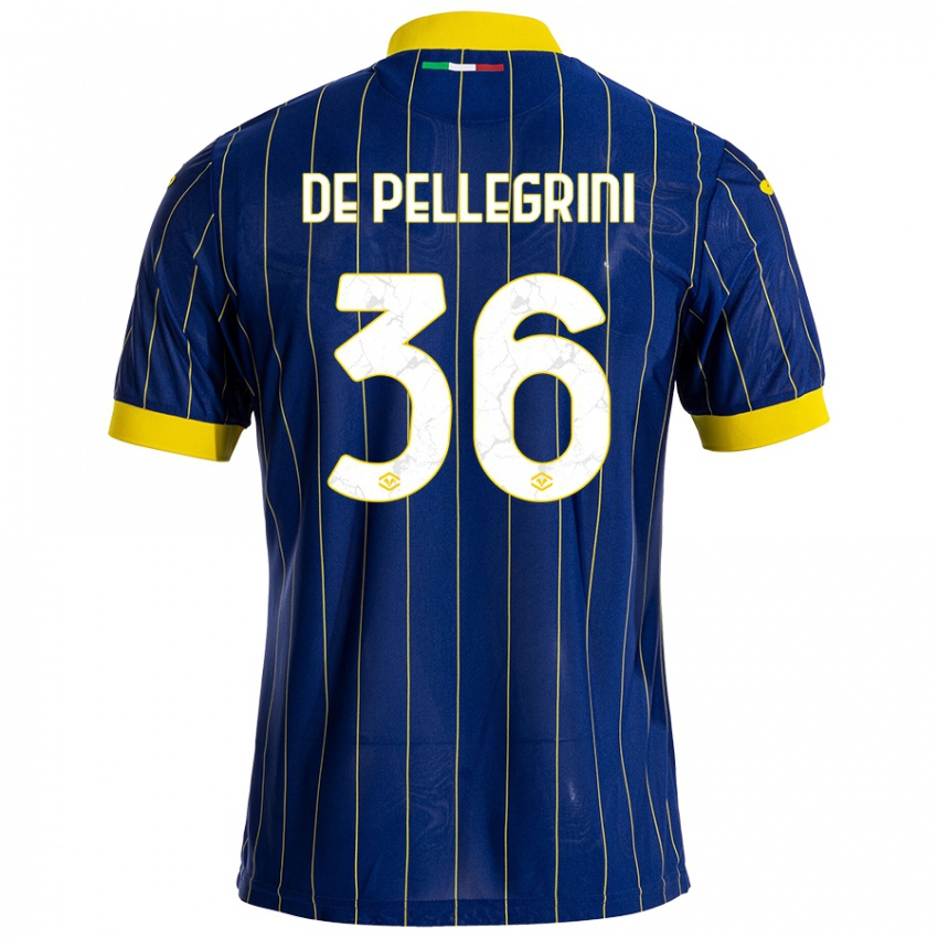 Hombre Camiseta Erika De Pellegrini #36 Azul Amarillo 1ª Equipación 2024/25 La Camisa