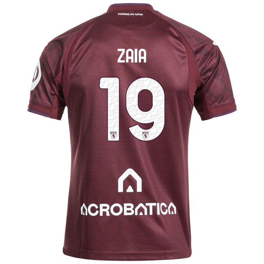 Hombre Camiseta Edoardo Zaia #19 Granate Blanco 1ª Equipación 2024/25 La Camisa