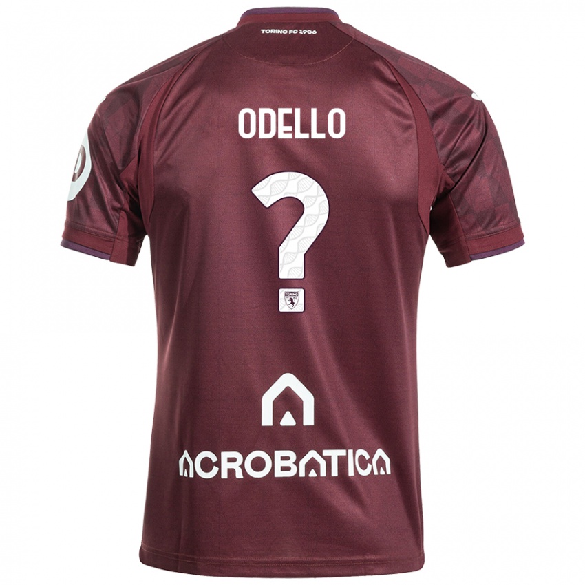 Hombre Camiseta Ryan Odello #0 Granate Blanco 1ª Equipación 2024/25 La Camisa