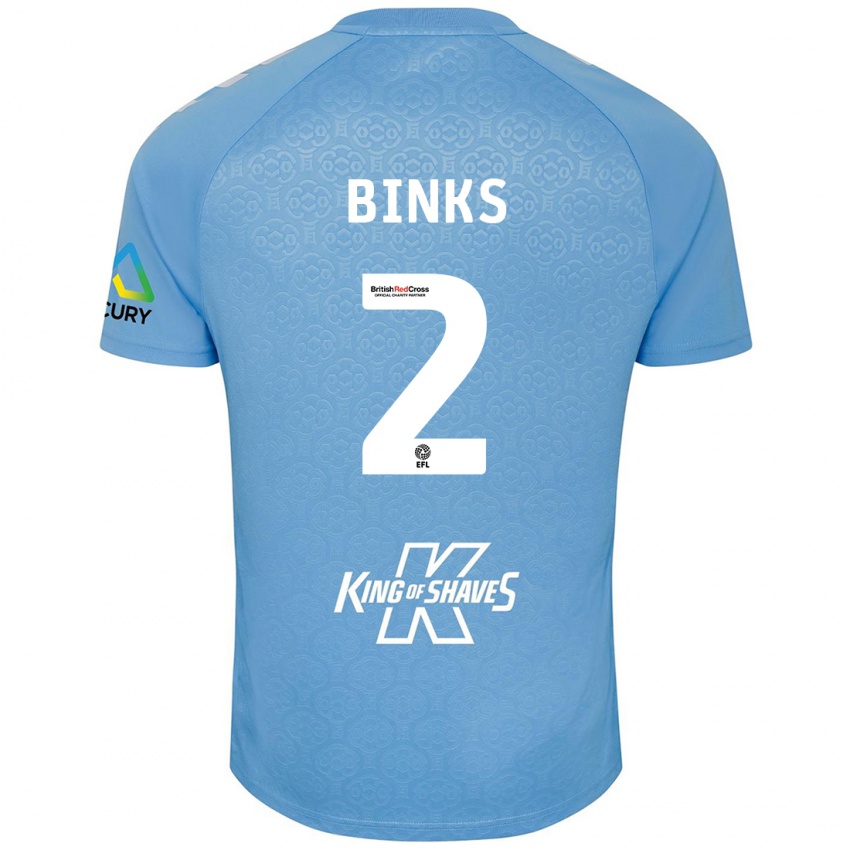 Hombre Camiseta Luis Binks #2 Azul Blanco 1ª Equipación 2024/25 La Camisa