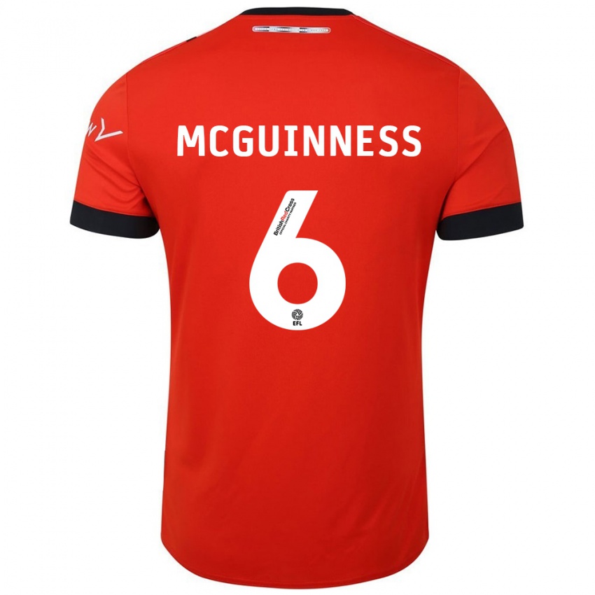 Hombre Camiseta Mark Mcguinness #6 Naranja Negro 1ª Equipación 2024/25 La Camisa