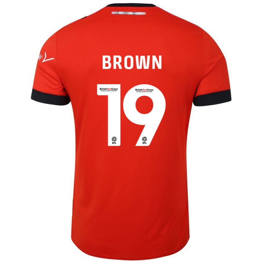 Hombre Camiseta Jacob Brown #19 Naranja Negro 1ª Equipación 2024/25 La Camisa