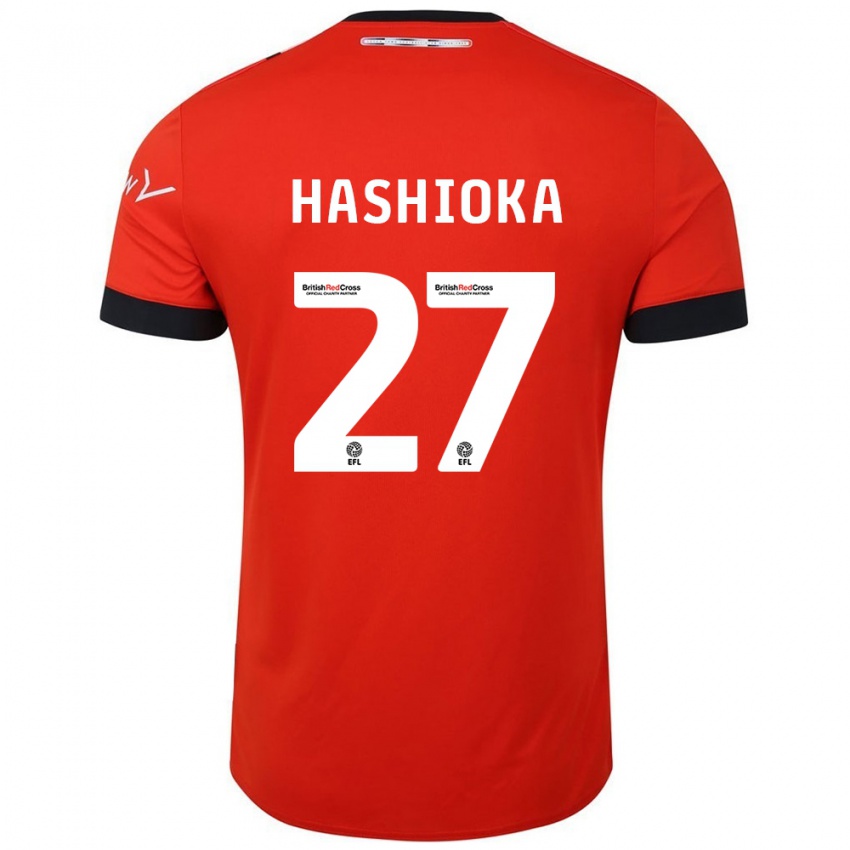 Hombre Camiseta Daiki Hashioka #27 Naranja Negro 1ª Equipación 2024/25 La Camisa