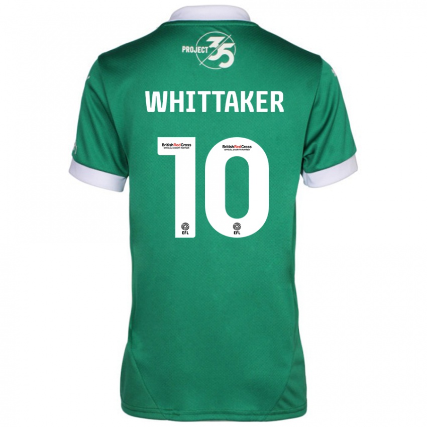 Hombre Camiseta Morgan Whittaker #10 Verde Blanco 1ª Equipación 2024/25 La Camisa