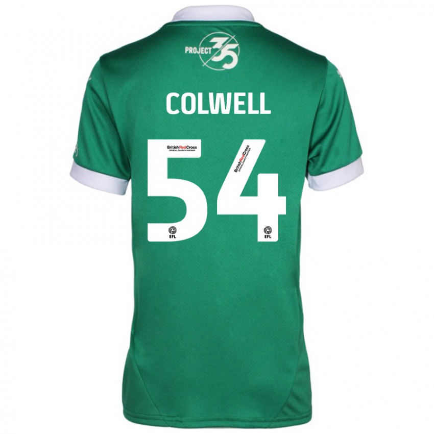 Hombre Camiseta Lewis Colwell #54 Verde Blanco 1ª Equipación 2024/25 La Camisa