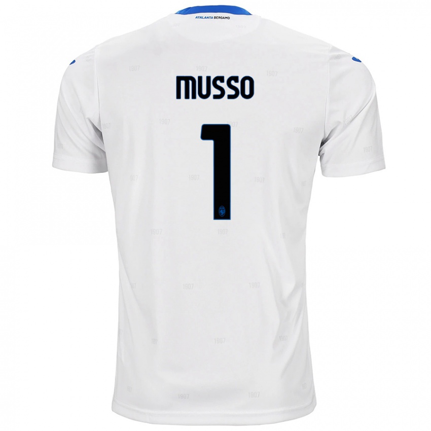 Hombre Camiseta Juan Musso #1 Blanco 2ª Equipación 2024/25 La Camisa