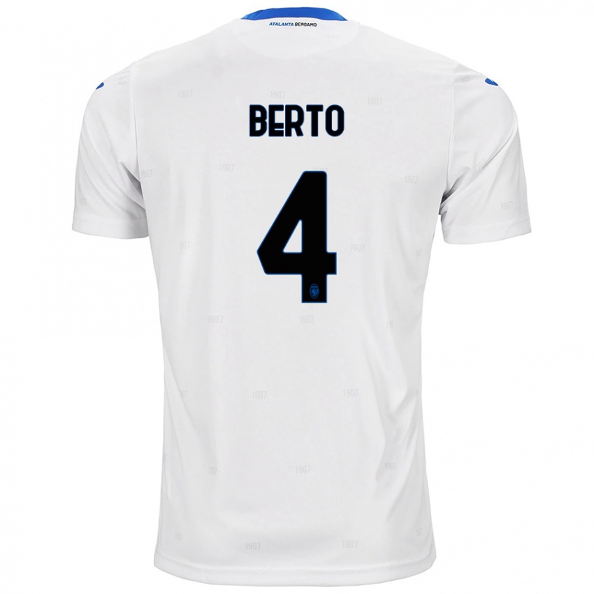 Hombre Camiseta Gabriele Berto #4 Blanco 2ª Equipación 2024/25 La Camisa