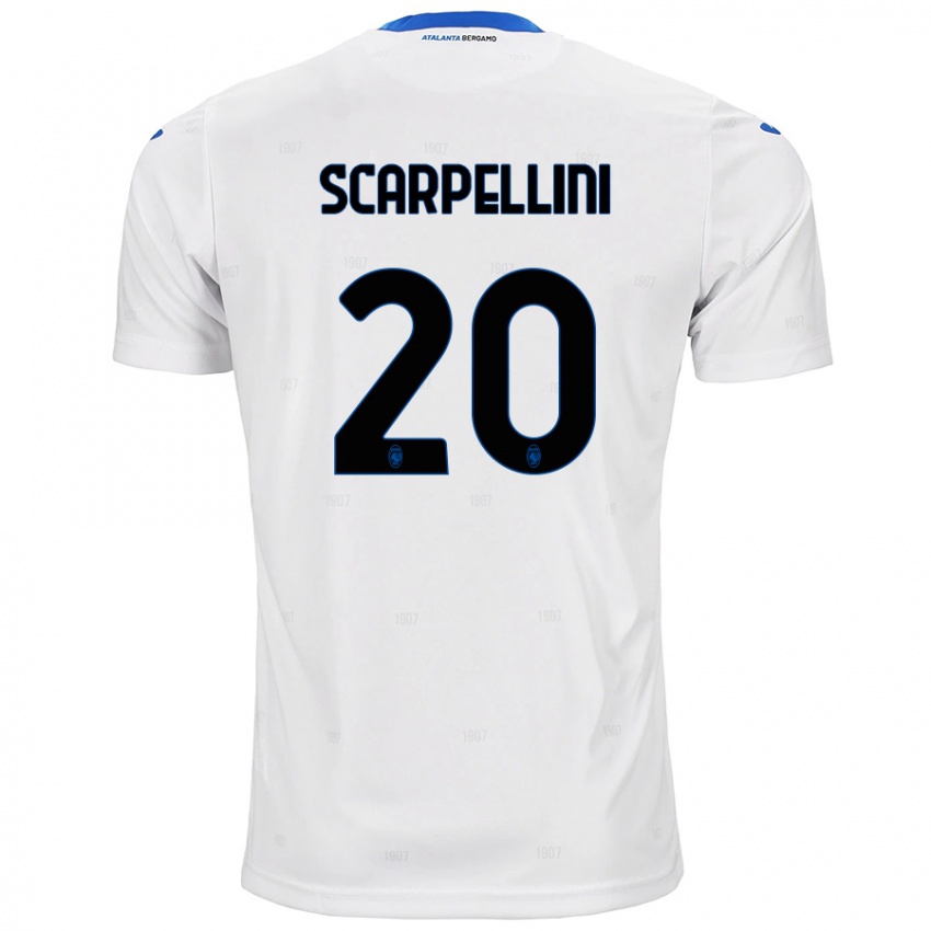 Hombre Camiseta Andrea Scarpellini #20 Blanco 2ª Equipación 2024/25 La Camisa