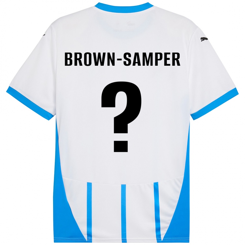 Hombre Camiseta Isaac Brown-Samper #0 Blanco Azul 2ª Equipación 2024/25 La Camisa