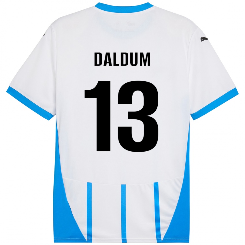 Hombre Camiseta Sonosi Daldum #13 Blanco Azul 2ª Equipación 2024/25 La Camisa