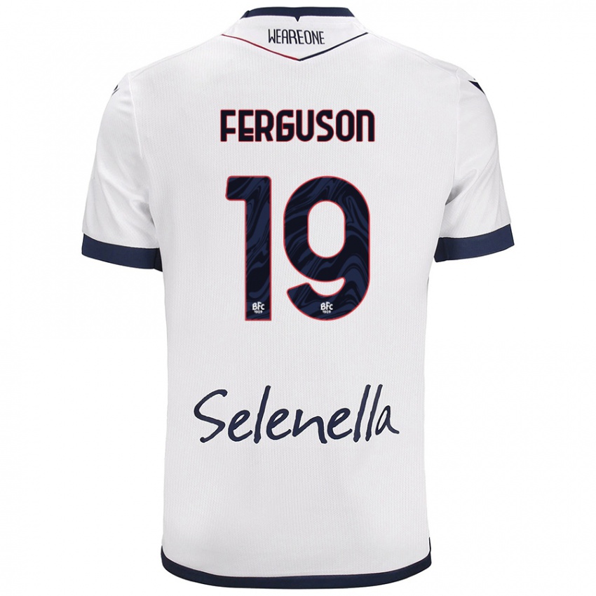 Hombre Camiseta Lewis Ferguson #19 Blanco Azul Real 2ª Equipación 2024/25 La Camisa