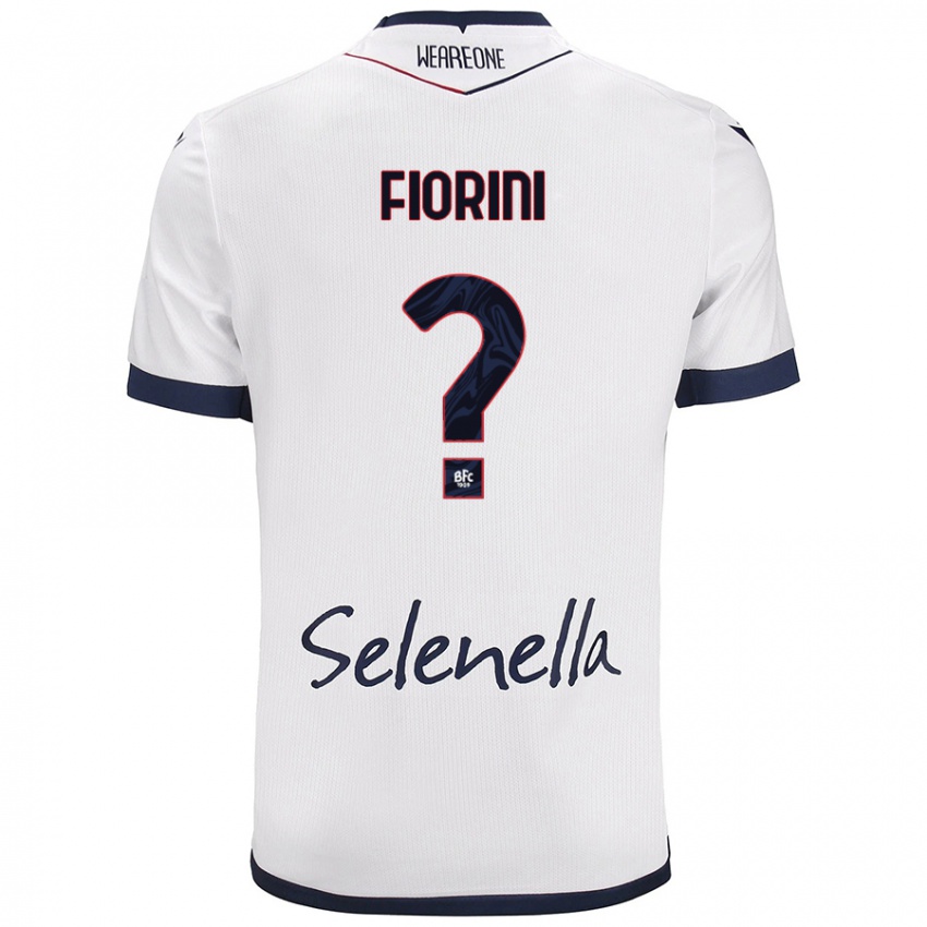 Hombre Camiseta Mattia Fiorini #0 Blanco Azul Real 2ª Equipación 2024/25 La Camisa