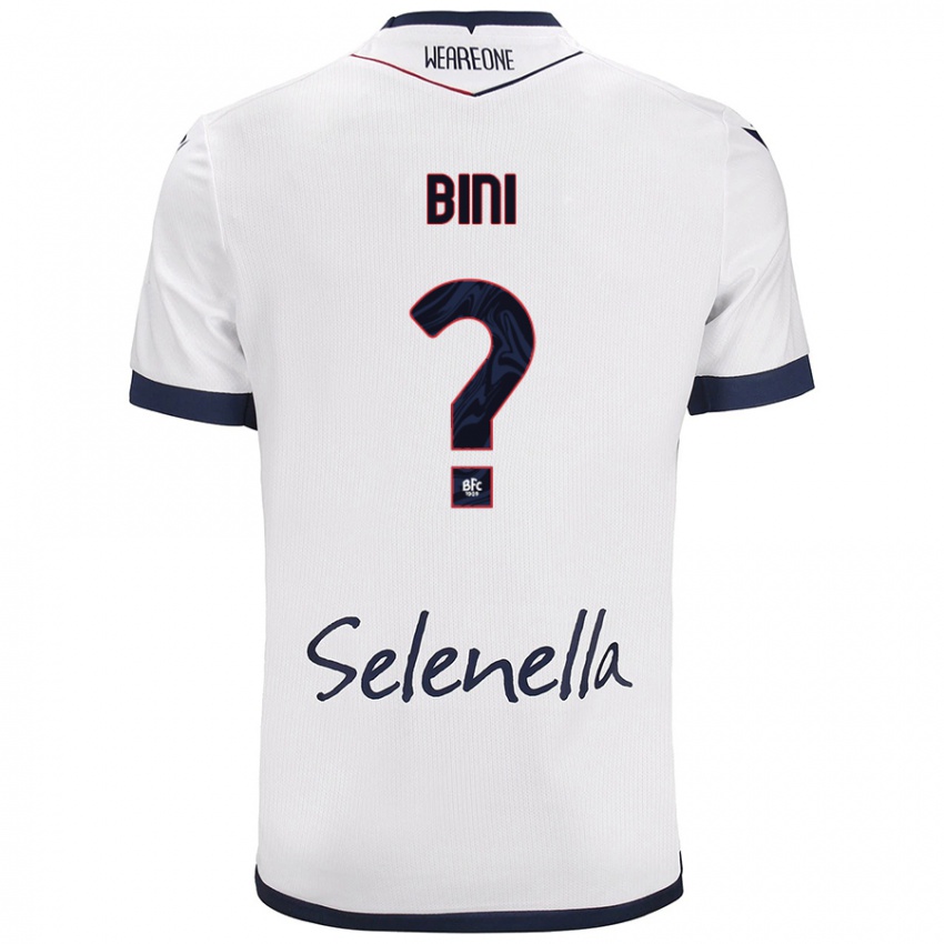 Hombre Camiseta Cesare Bini #0 Blanco Azul Real 2ª Equipación 2024/25 La Camisa