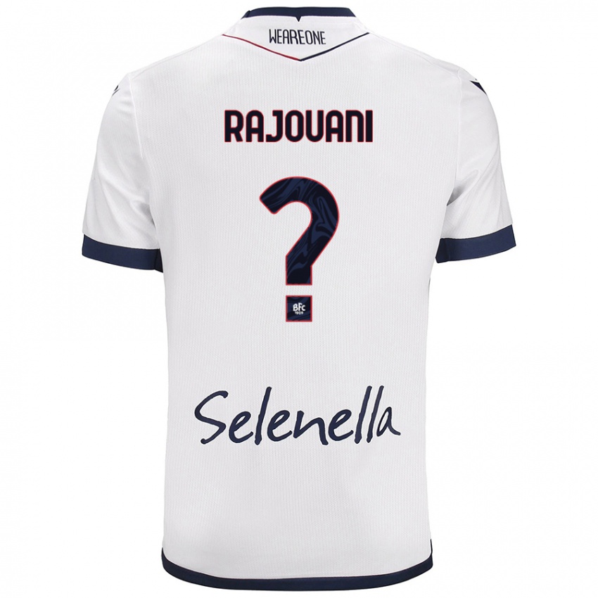 Hombre Camiseta Yassir Rajouani #0 Blanco Azul Real 2ª Equipación 2024/25 La Camisa