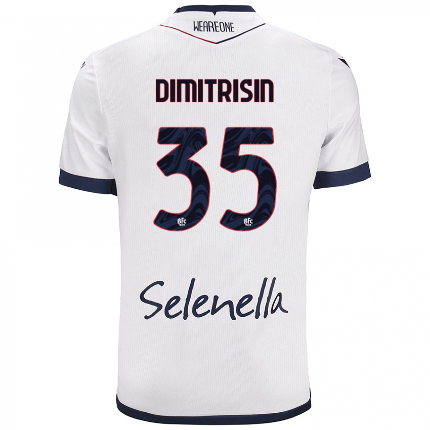 Hombre Camiseta Danila Dimitrișin #35 Blanco Azul Real 2ª Equipación 2024/25 La Camisa