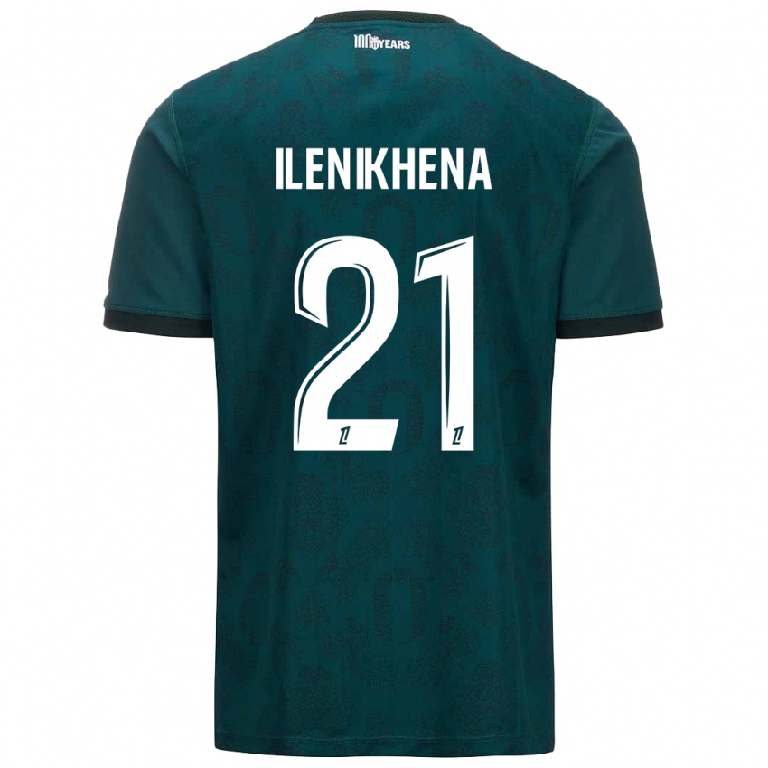 Hombre Camiseta George Ilenikhena #21 Verde Oscuro 2ª Equipación 2024/25 La Camisa