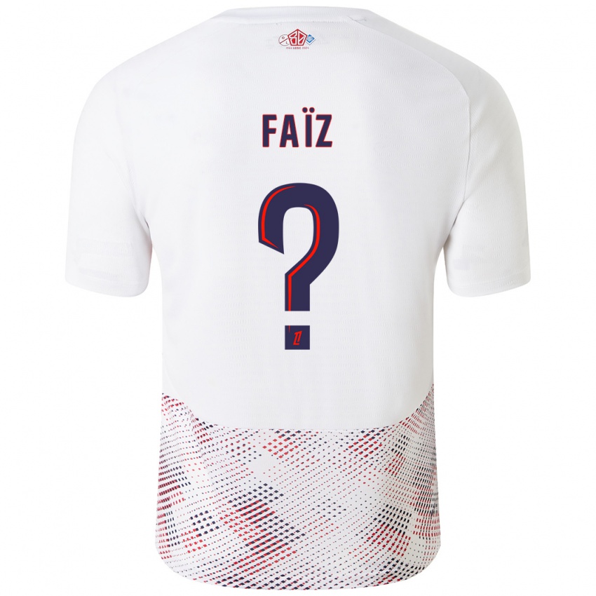 Hombre Camiseta Adame Faïz #0 Blanco Azul Real 2ª Equipación 2024/25 La Camisa