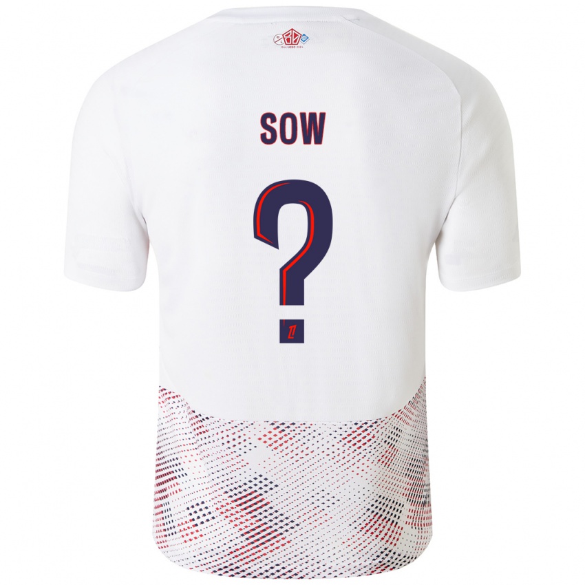 Hombre Camiseta Mouhamadou Sow #0 Blanco Azul Real 2ª Equipación 2024/25 La Camisa