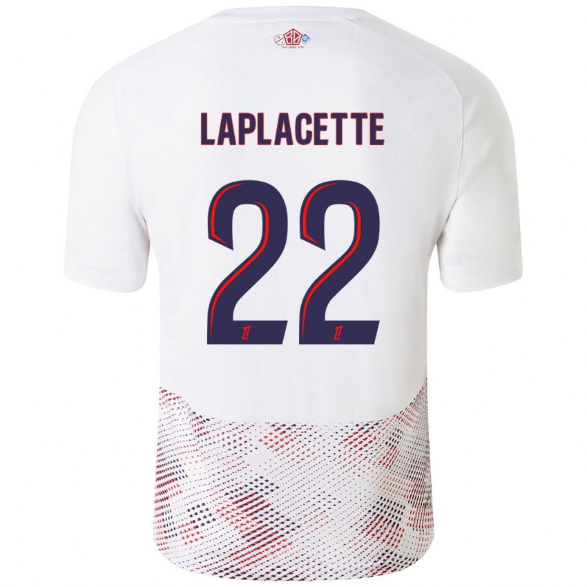 Hombre Camiseta Tess Laplacette #22 Blanco Azul Real 2ª Equipación 2024/25 La Camisa