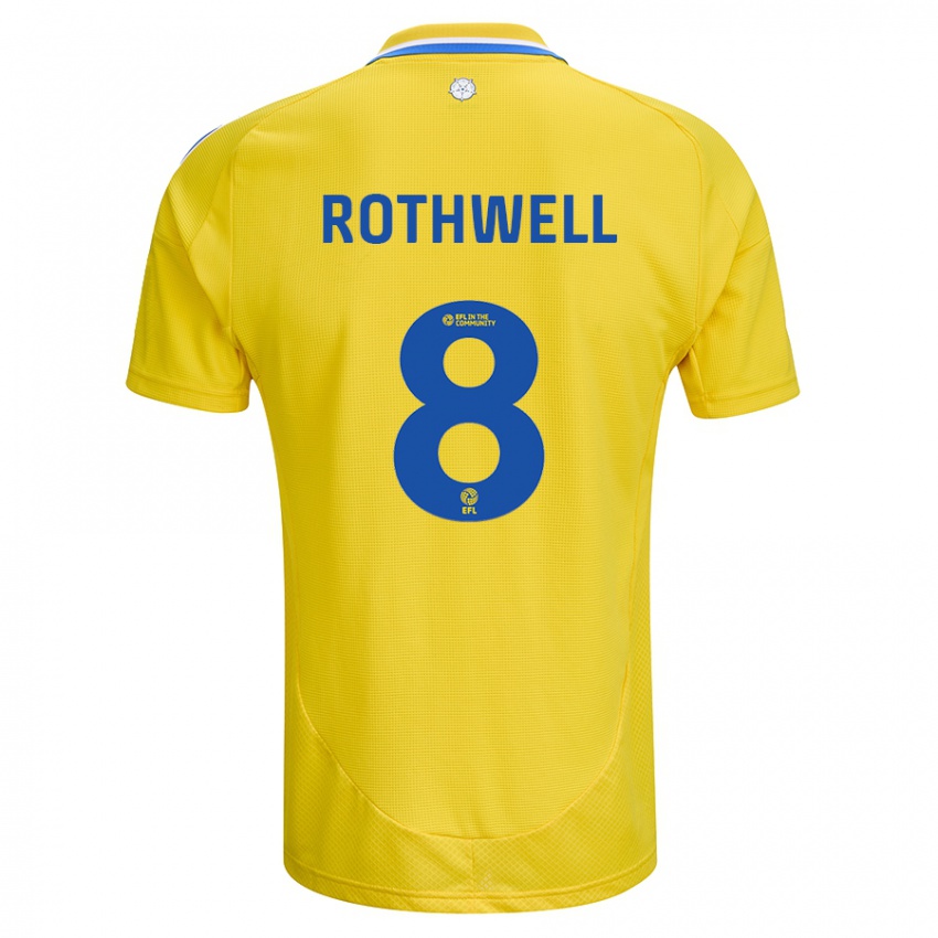 Hombre Camiseta Joe Rothwell #8 Amarillo Azul 2ª Equipación 2024/25 La Camisa