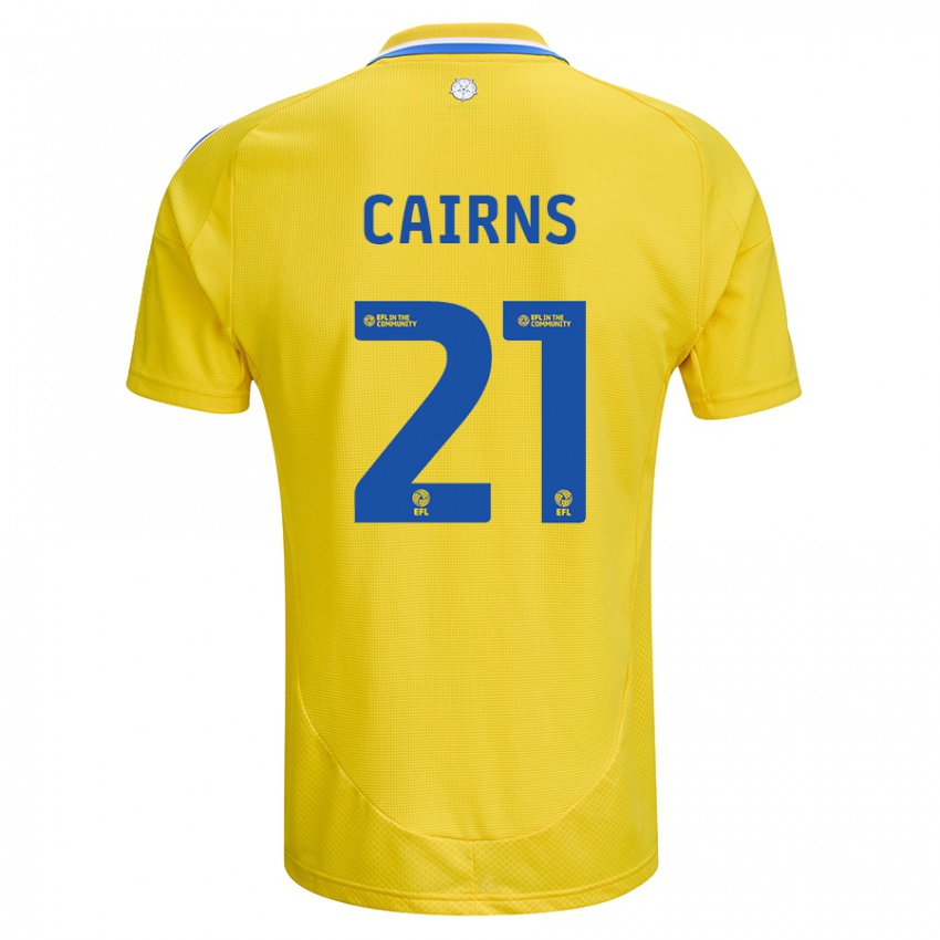 Hombre Camiseta Alex Cairns #21 Amarillo Azul 2ª Equipación 2024/25 La Camisa