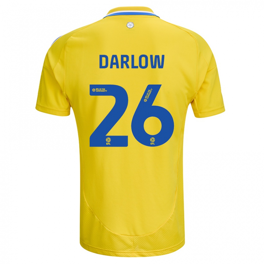 Hombre Camiseta Karl Darlow #26 Amarillo Azul 2ª Equipación 2024/25 La Camisa