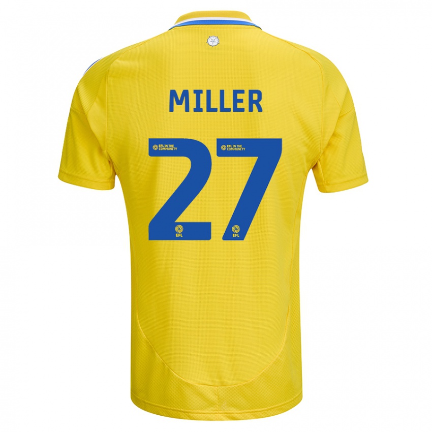 Hombre Camiseta Amari Miller #27 Amarillo Azul 2ª Equipación 2024/25 La Camisa