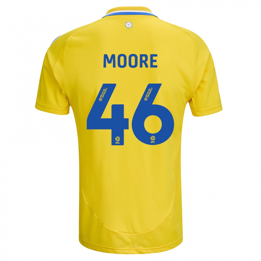 Hombre Camiseta Kris Moore #46 Amarillo Azul 2ª Equipación 2024/25 La Camisa