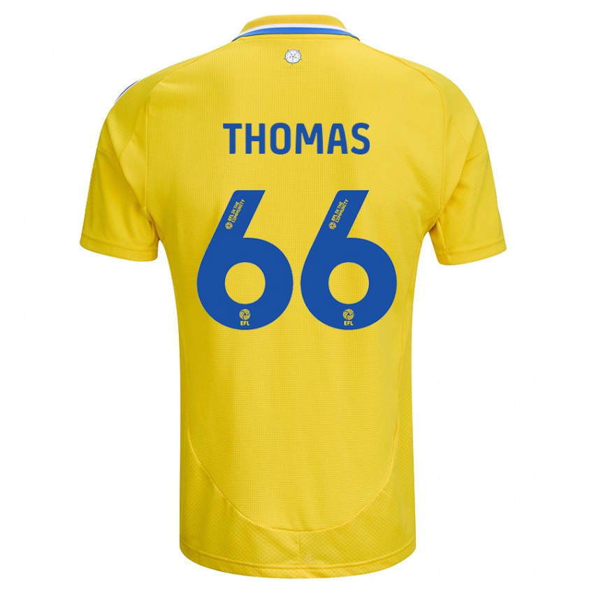 Hombre Camiseta Luca Thomas #66 Amarillo Azul 2ª Equipación 2024/25 La Camisa