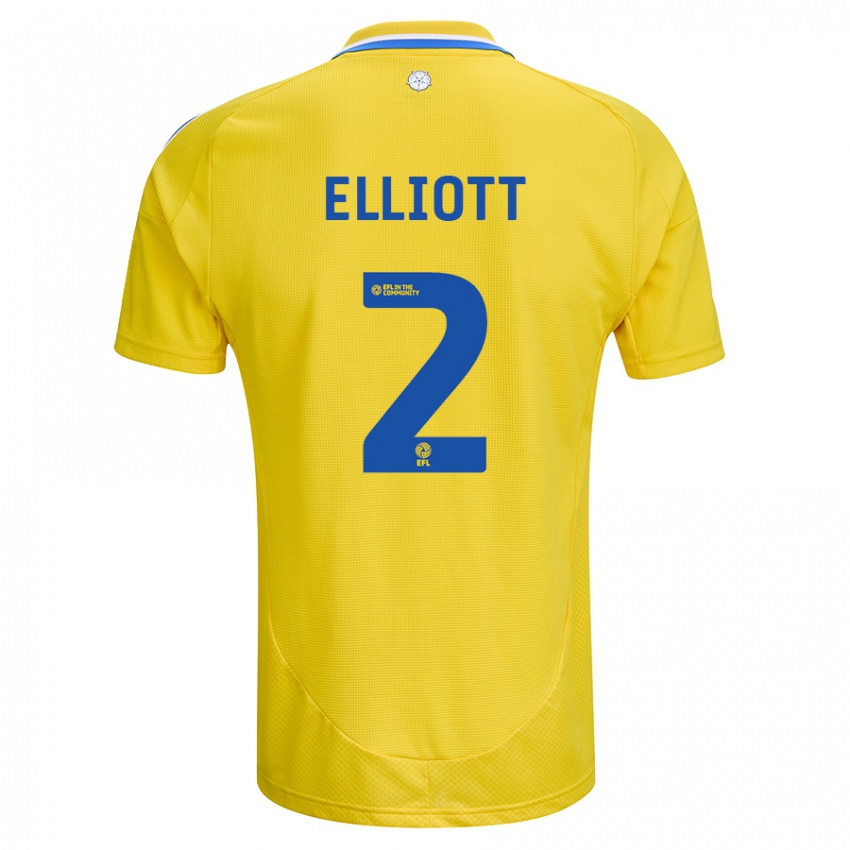 Hombre Camiseta Izzy Elliott #2 Amarillo Azul 2ª Equipación 2024/25 La Camisa