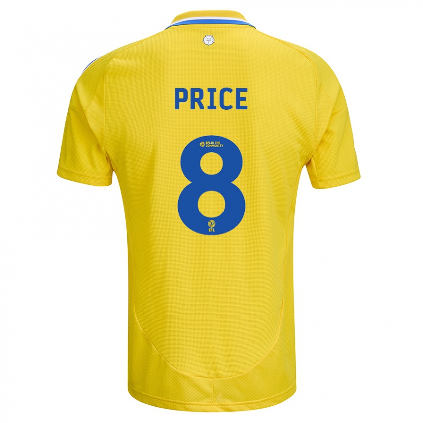 Hombre Camiseta Leoni Price #8 Amarillo Azul 2ª Equipación 2024/25 La Camisa