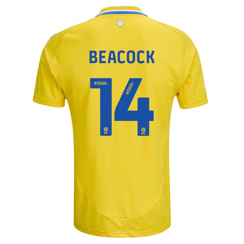 Hombre Camiseta Molly Beacock #14 Amarillo Azul 2ª Equipación 2024/25 La Camisa