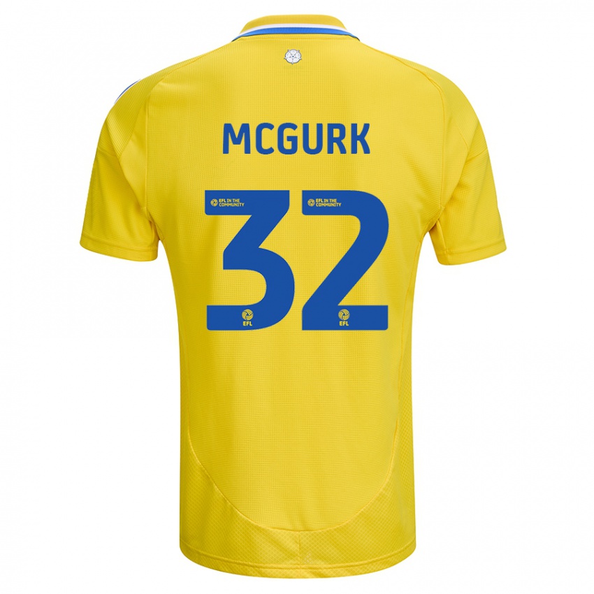 Hombre Camiseta Sean Mcgurk #32 Amarillo Azul 2ª Equipación 2024/25 La Camisa