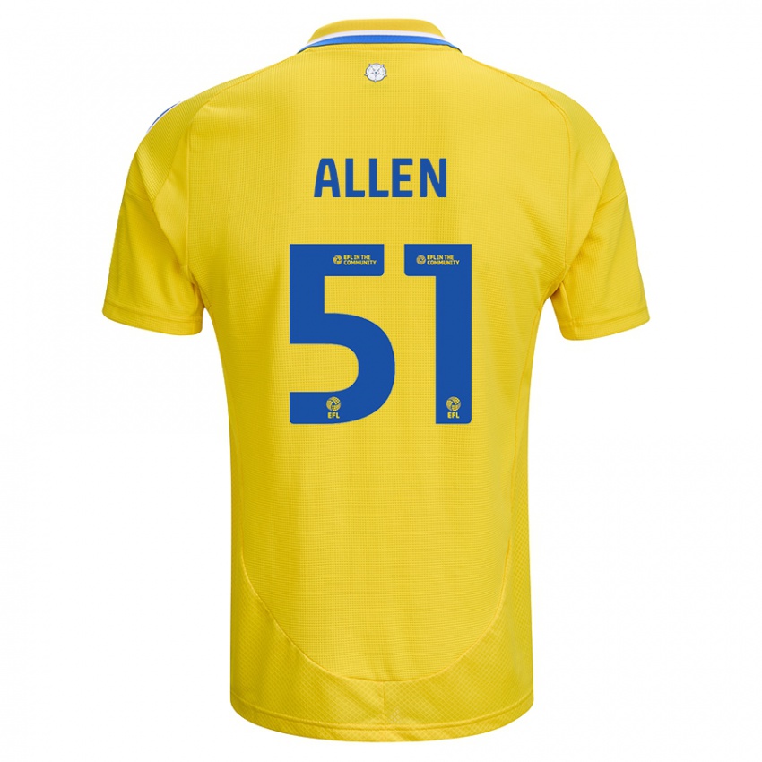 Hombre Camiseta Charlie Allen #51 Amarillo Azul 2ª Equipación 2024/25 La Camisa