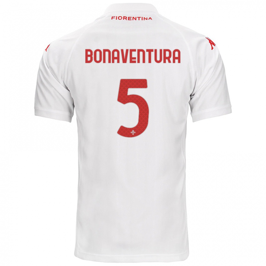 Hombre Camiseta Giacomo Bonaventura #5 Blanco 2ª Equipación 2024/25 La Camisa