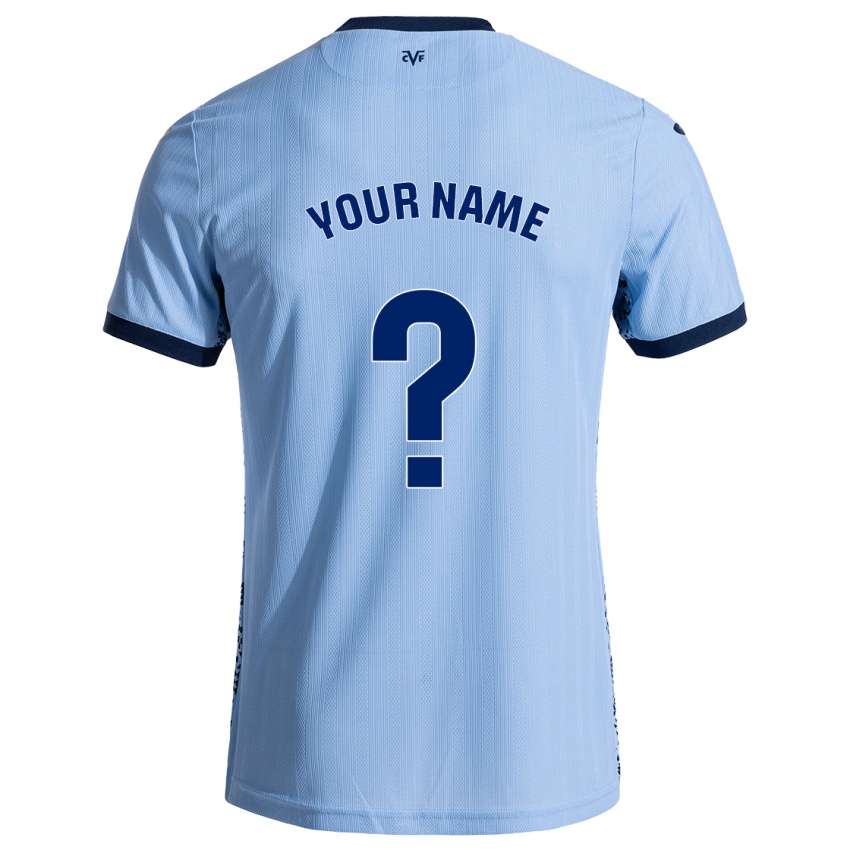 Hombre Camiseta Su Nombre #0 Azul Cielo 2ª Equipación 2024/25 La Camisa