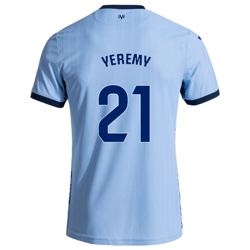 Hombre Camiseta Yéremy Pino #21 Azul Cielo 2ª Equipación 2024/25 La Camisa