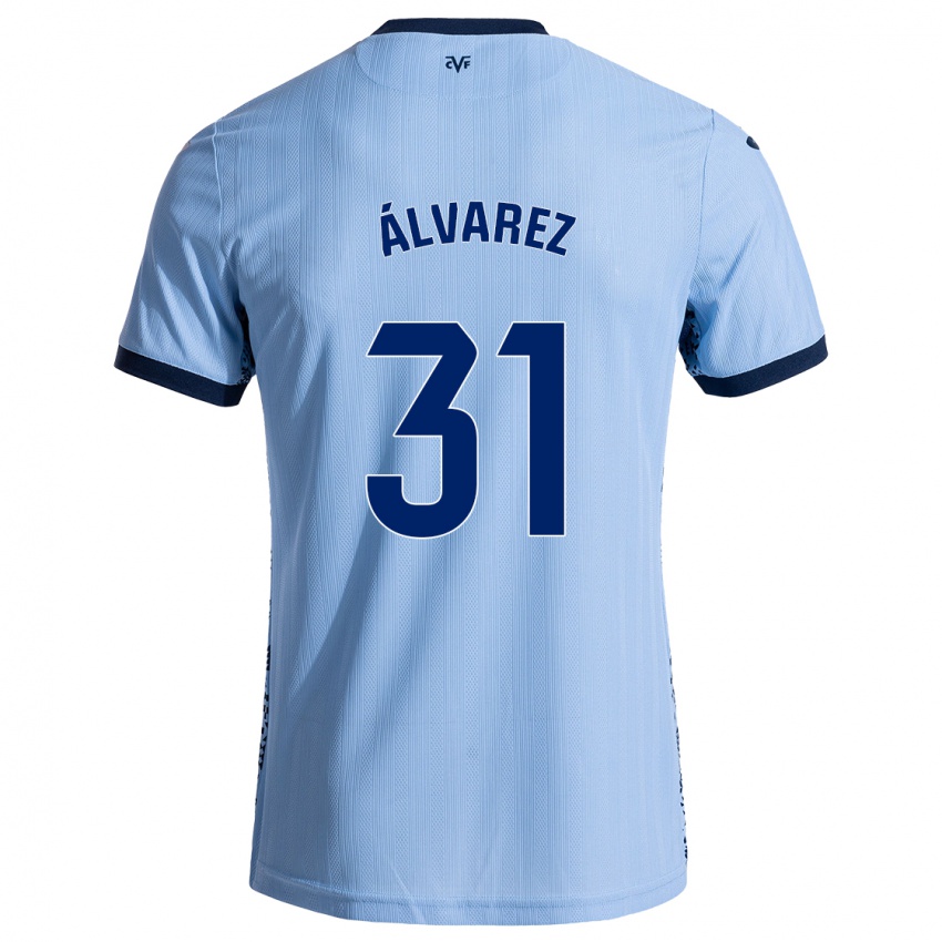 Hombre Camiseta Iker Álvarez #31 Azul Cielo 2ª Equipación 2024/25 La Camisa