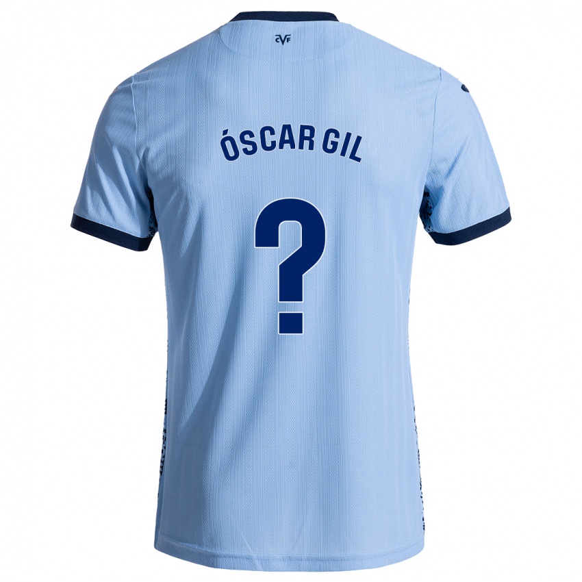 Hombre Camiseta Óscar Gil #0 Azul Cielo 2ª Equipación 2024/25 La Camisa