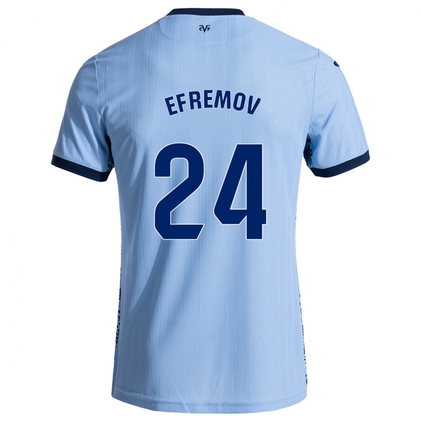 Hombre Camiseta Anton Efremov #24 Azul Cielo 2ª Equipación 2024/25 La Camisa