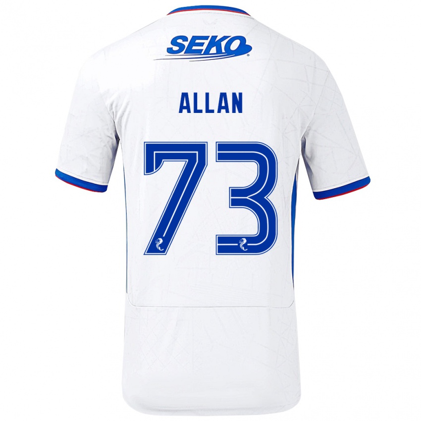 Hombre Camiseta Connor Allan #73 Blanco Azul 2ª Equipación 2024/25 La Camisa