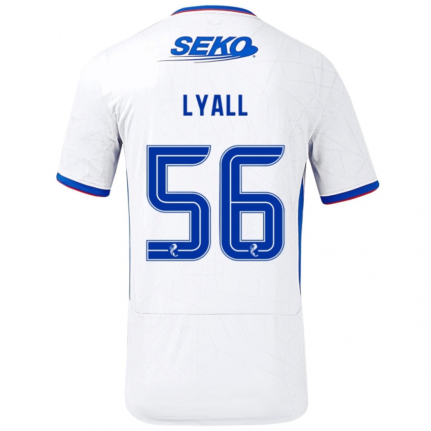 Hombre Camiseta Arron Lyall #56 Blanco Azul 2ª Equipación 2024/25 La Camisa