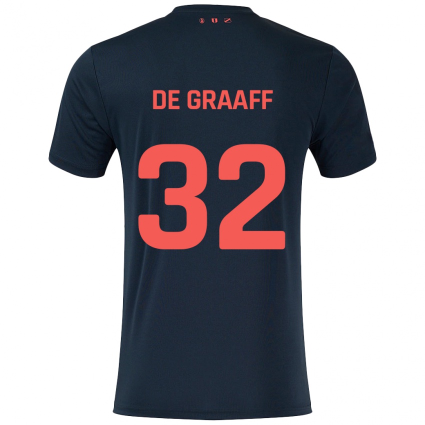 Hombre Camiseta Tom De Graaff #32 Negro Rojo 2ª Equipación 2024/25 La Camisa