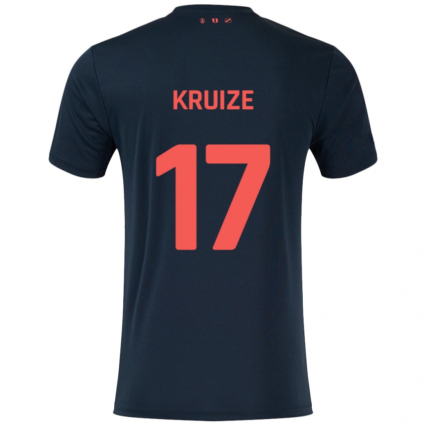 Hombre Camiseta Elisha Kruize #17 Negro Rojo 2ª Equipación 2024/25 La Camisa