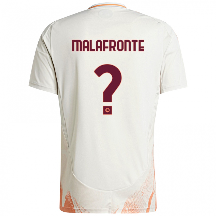 Hombre Camiseta Matteo Malafronte #0 Crema Blanco Naranja 2ª Equipación 2024/25 La Camisa