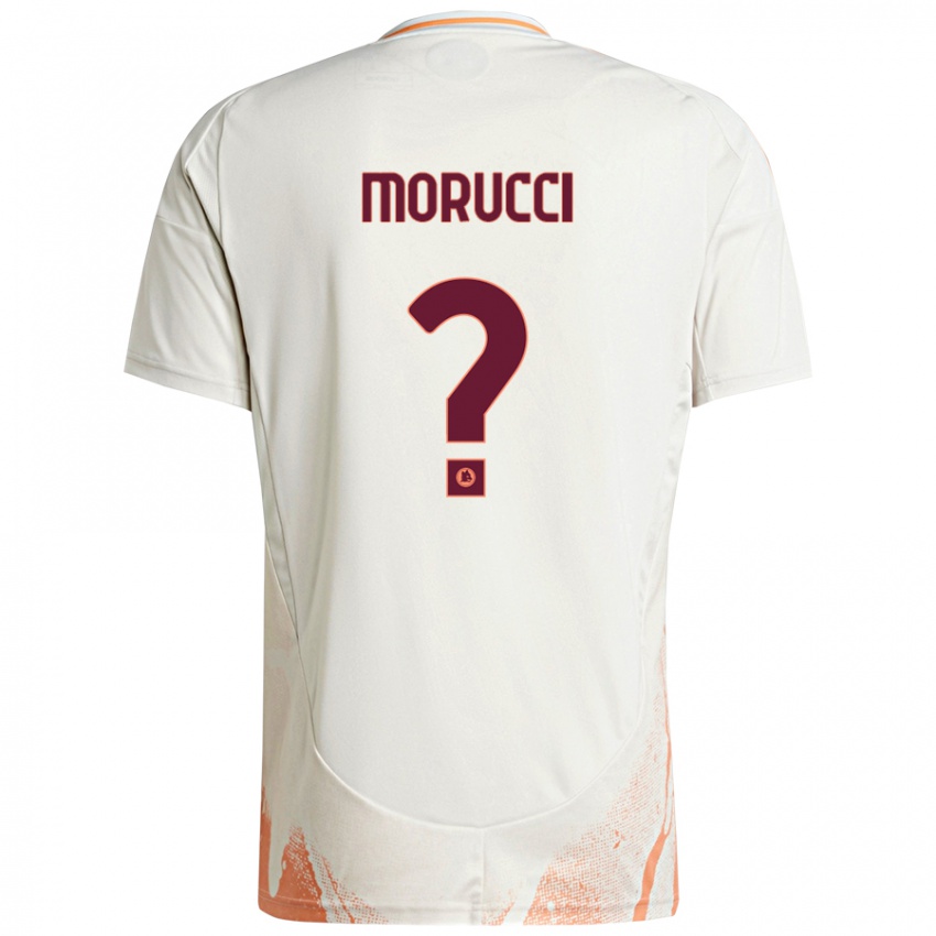 Hombre Camiseta Edoardo Morucci #0 Crema Blanco Naranja 2ª Equipación 2024/25 La Camisa