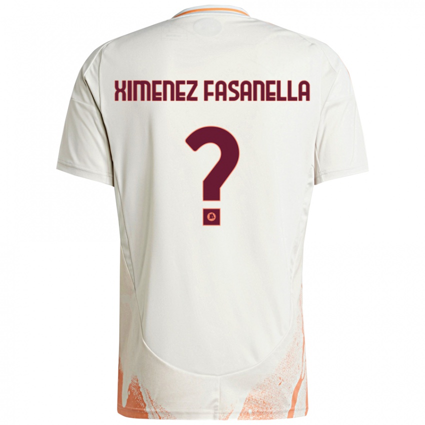 Hombre Camiseta Rafael Ximenez Fasanella #0 Crema Blanco Naranja 2ª Equipación 2024/25 La Camisa